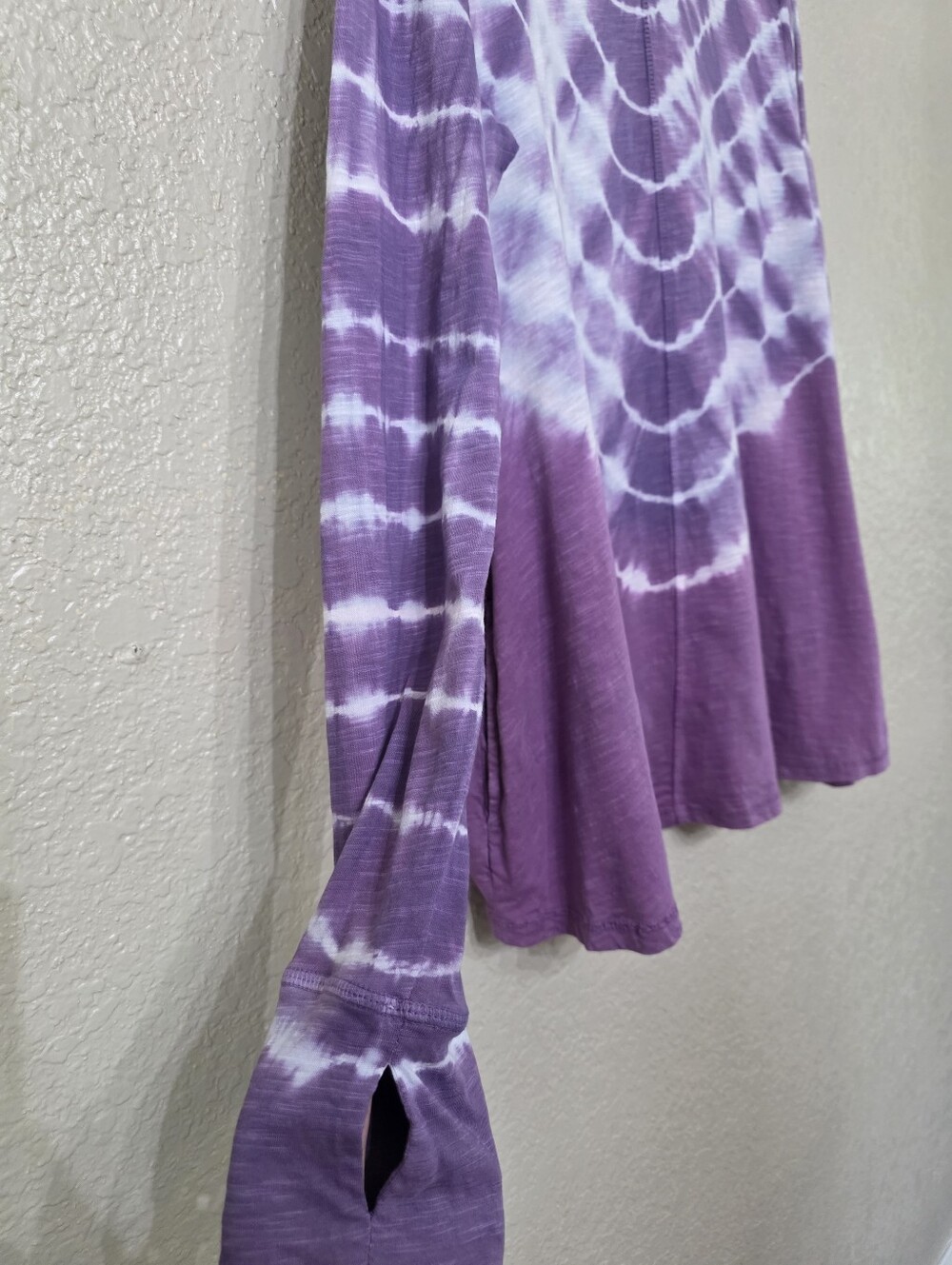 LOGO by Lori Goldstein Purple & White Tie-Dye Long Sleeve Top - Picture 3 of 6